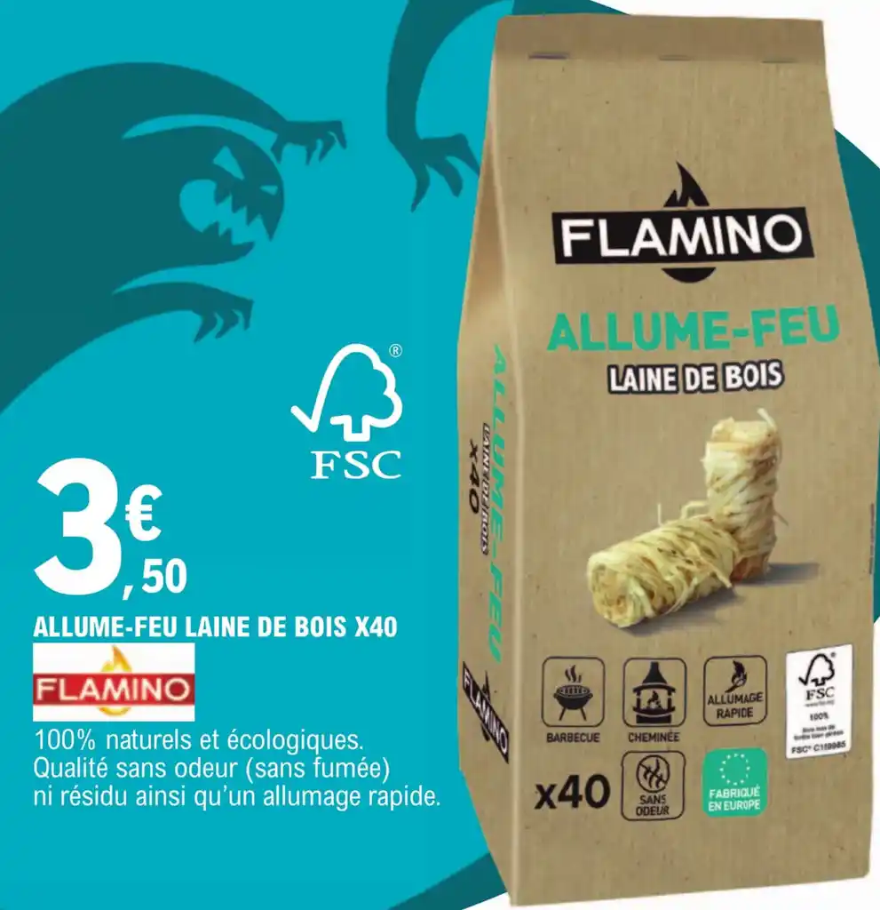 Promo Allume Feu Laine De Bois X Chez E Leclerc