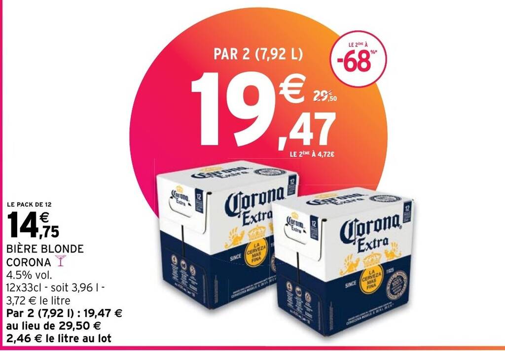 Promo BIÈRE BLONDE CORONA chez Intermarché Express