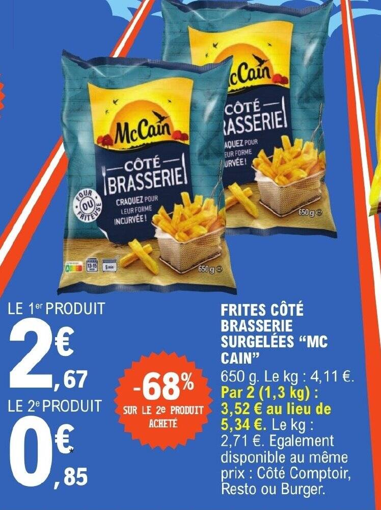 Promo FRITES CÔTÉ BRASSERIE SURGELÉES MC CAIN chez E Leclerc