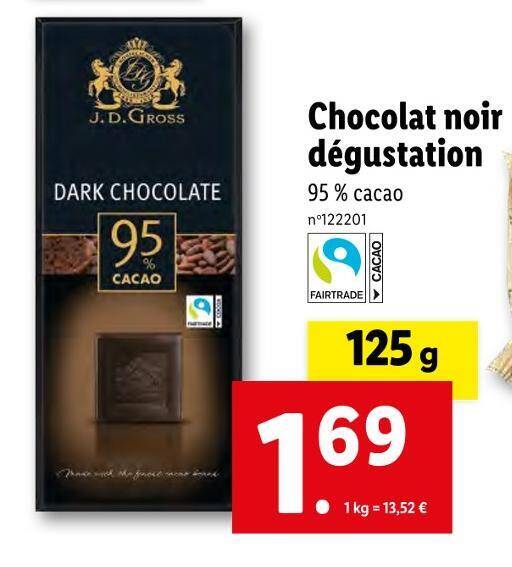 Promo Jd gross chocolat noir dégustation chez Lidl