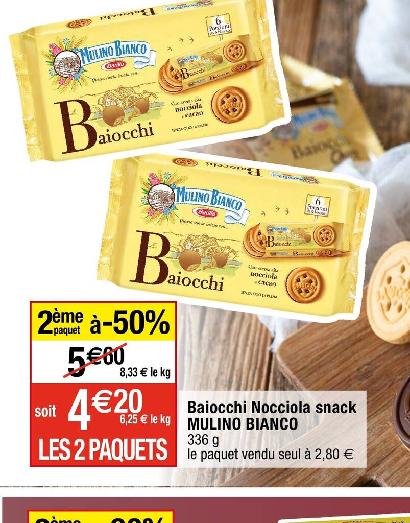 Promo Baiocchi Nocciola Snack MULINO BIANCO Chez Migros