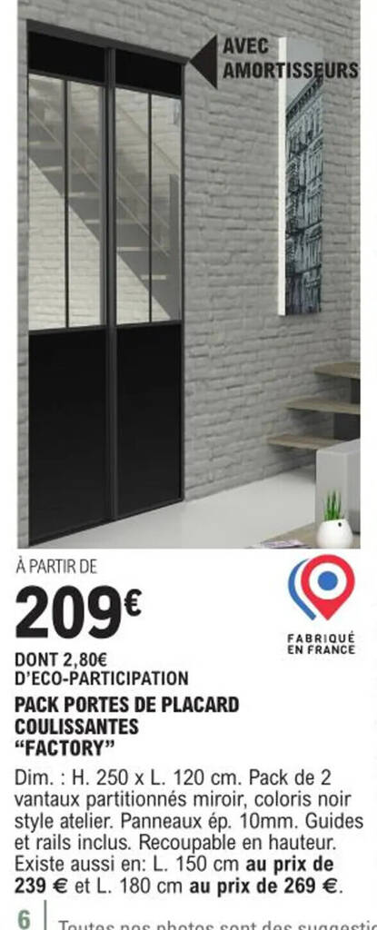 Promo Pack Portes De Placard Chez E Leclerc Brico