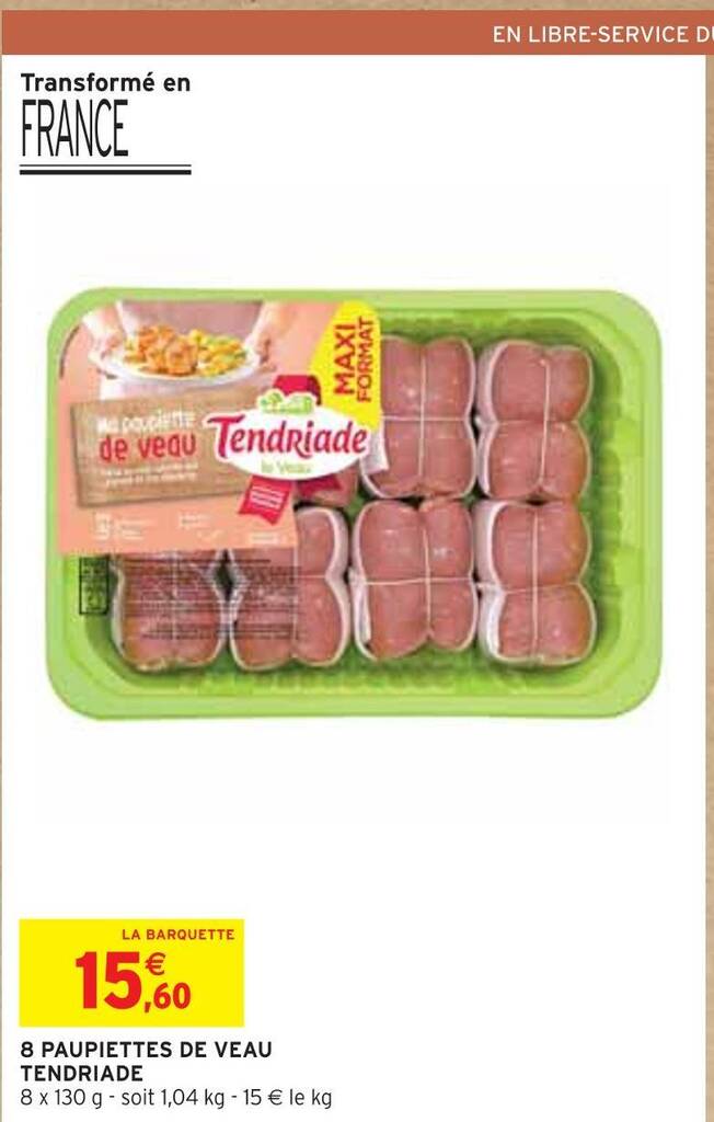 Promo Tendriade Paupiettes De Veau Chez Intermarch