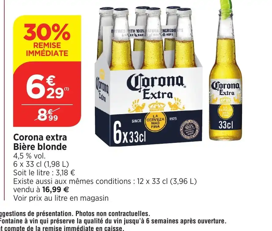 Promo Corona extra Bière blonde chez Bi1