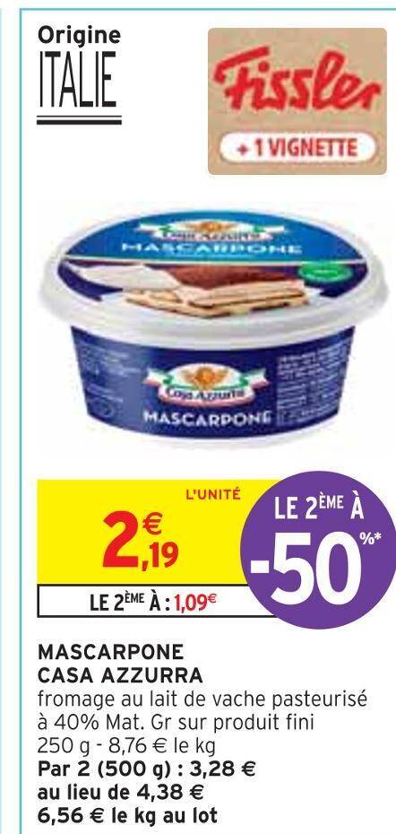 Promo Casa azzurra mascarpone chez Intermarché