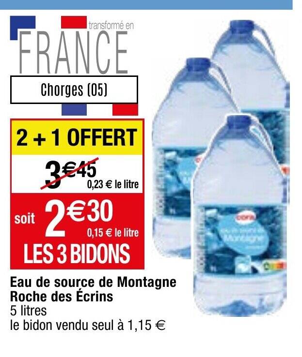 Promo Eau De Source De Montagne Roche Des Crins Chez Migros