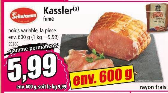 Promo Schwamm kassler fumé chez Norma