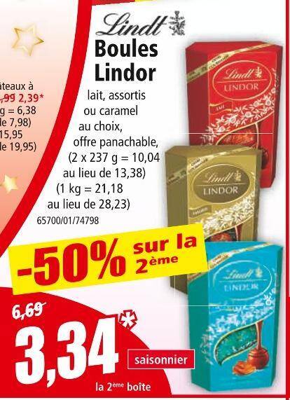 Promo Lindt Boules Lindor Chez Norma