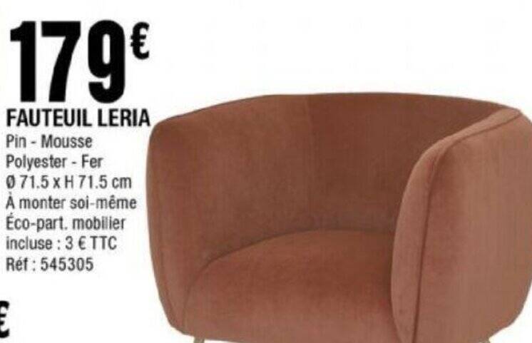 Promo Fauteuil Leria Chez La Foir Fouille