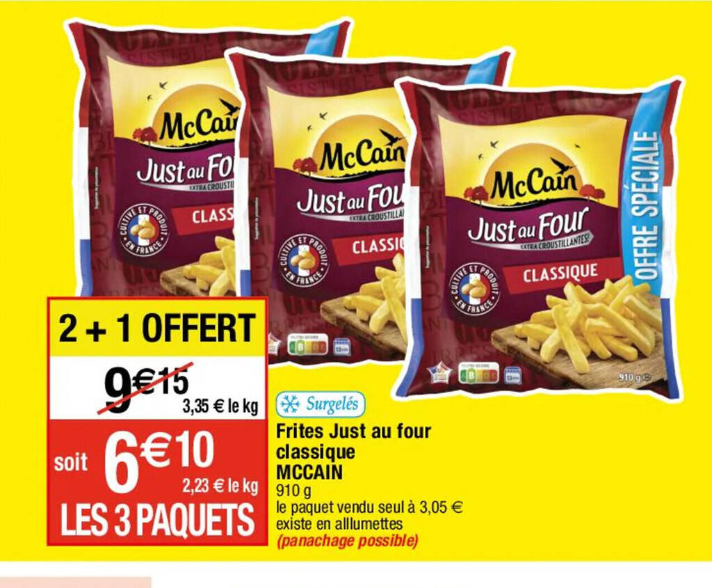 Promo Frites Just Au Four Classique MCCAIN Chez Migros