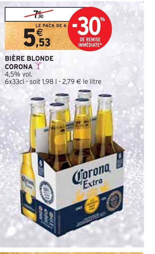 Promo Corona bière blonde chez Intermarché