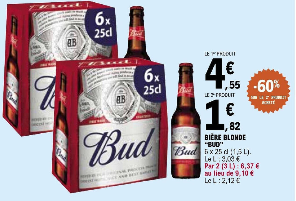 Promo Bi Re Blonde Bud Chez E Leclerc