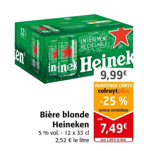 Promo Heineken bière blonde chez Colruyt