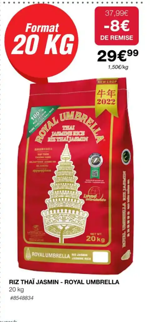 Promo Riz Tha Jasmin Royal Umbrella Chez Costco