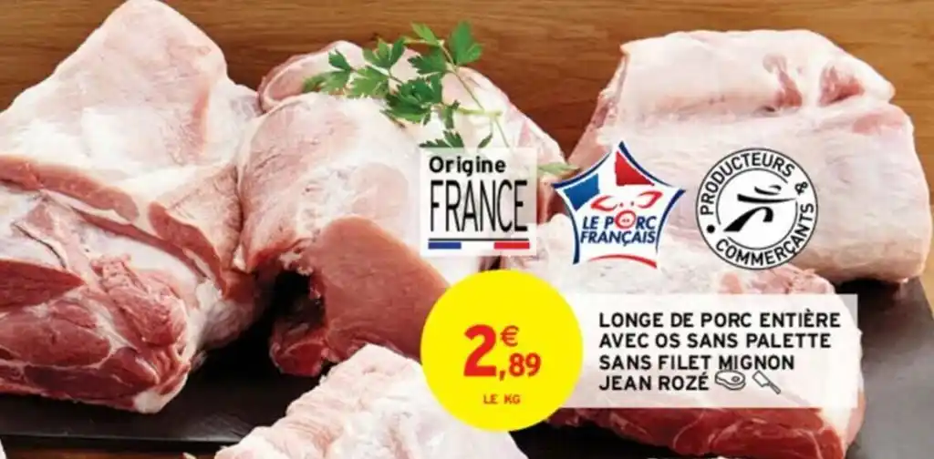 Promo Longe De Porc Enti Re Avec Os Sans Palette Sans Filet Mignon Jean