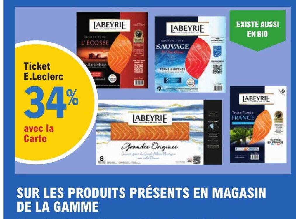 Promo SUR LES PRODUITS PRÉSENTS EN MAGASIN DE LA GAMME chez E Leclerc