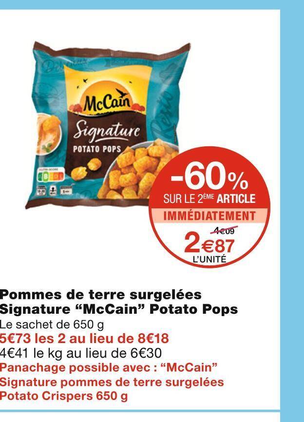 Promo Mc Cain Pommes De Terre Surgel Es Signature Potato Pops Chez Monoprix