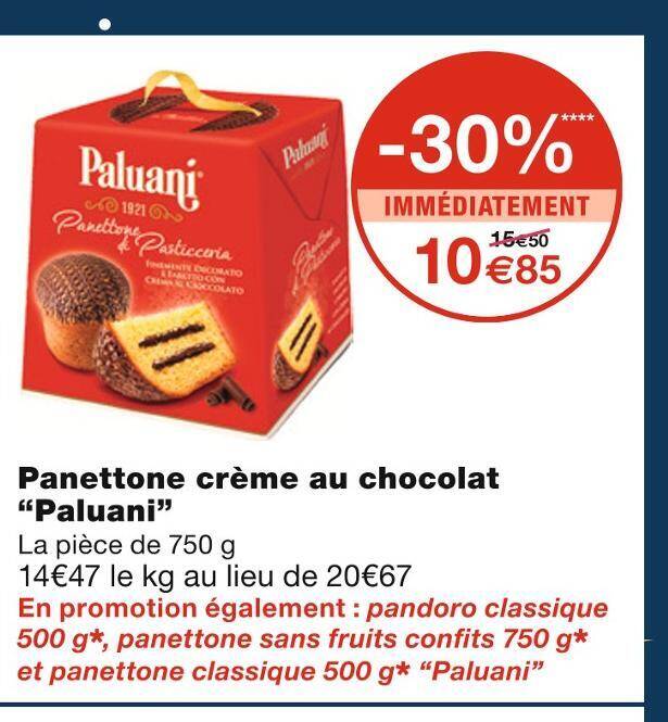 Promo Paluani panettone crème au chocolat chez Monoprix