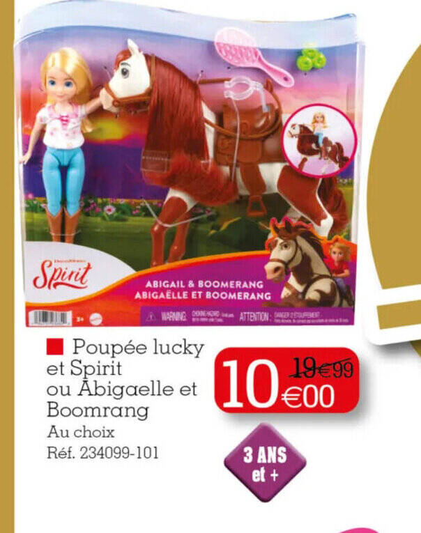 Promo Poupée lucky et Spirit ou Abigaelle et boomrang chez Kandy