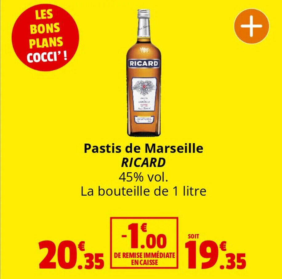 Promo Pastis De Marseille Ricard Chez Coccinelle Supermarch