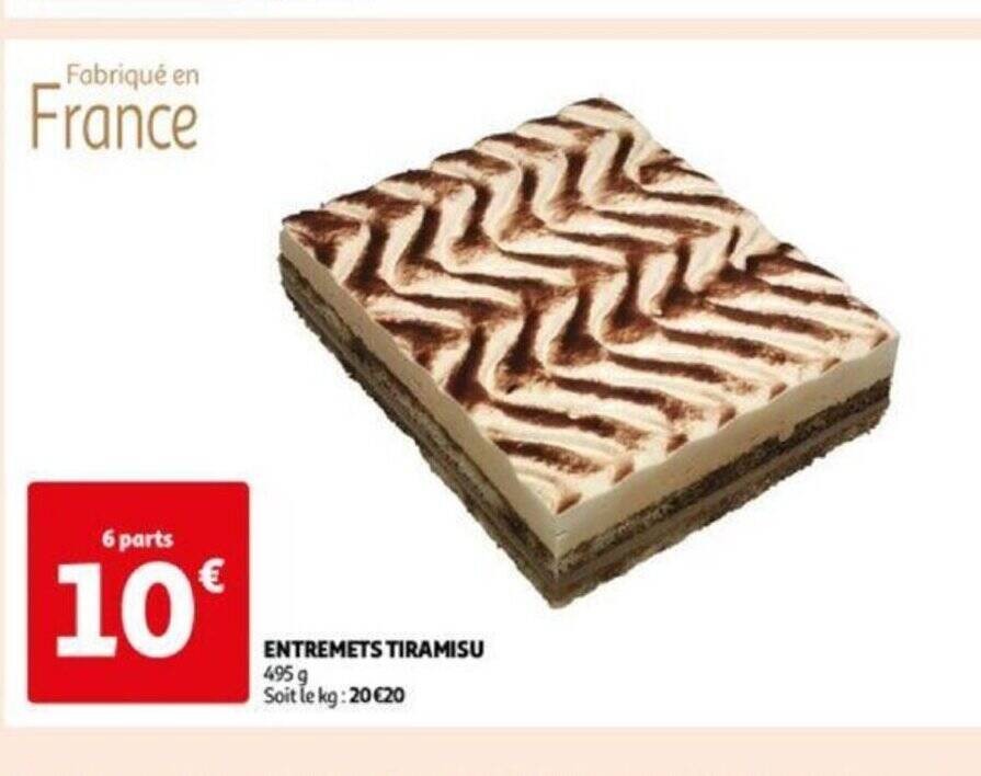 Promo ENTREMETS TIRAMISU Chez Auchan