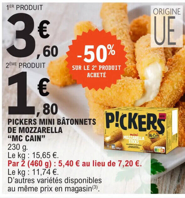 Promo Pickers Mini Batonnets De Mozzarella Mc Cain Chez E Leclerc