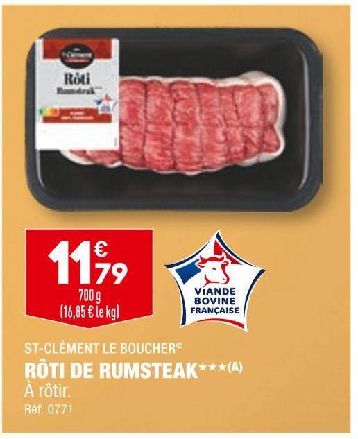 Promo St clément le boucher rôti de rumsteak chez ALDI