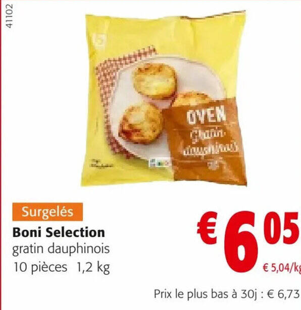 Promo Surgelés Boni Selection gratin dauphinois chez Colruyt