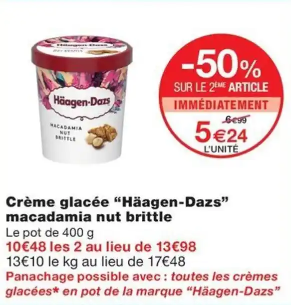 Promo Cr Me Glac E H Agen Dazs Macadamia Nut Brittle Chez Monoprix