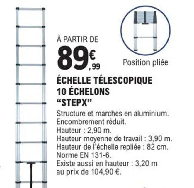 Promo Chelle T Lescopique Chelons Stepx Chez E Leclerc Brico