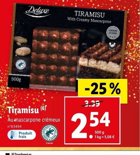 Promo Tiramisu Chez Lidl