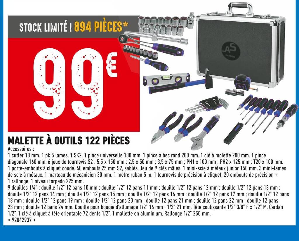 Promo Malette Outils Pi Ces Chez Brico Cash