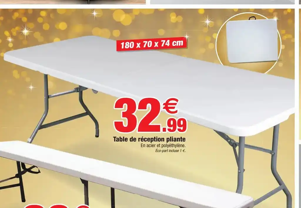 Promo Table De R Ception Pliante Chez Bazarland