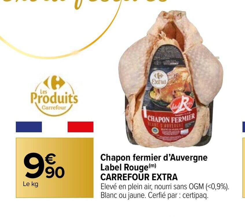 Promo Chapon Fermier D Auvergne Label Rouge Chez Carrefour Market