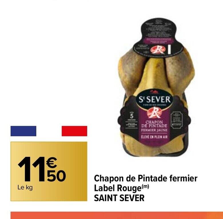 Promo Chapon De Pintade Fermier Label Rouge Chez Carrefour Market