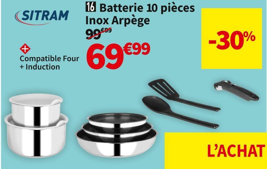 Promo Sitram 10 pièces inox arpège chez Conforama