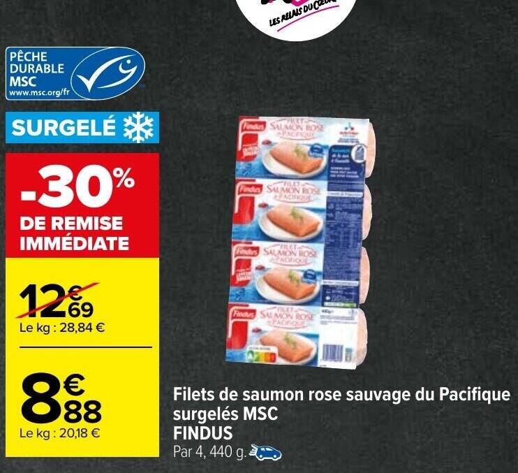 Promo Filets De Saumon Rose Sauvage Du Pacifique Surgel S Msc Findus