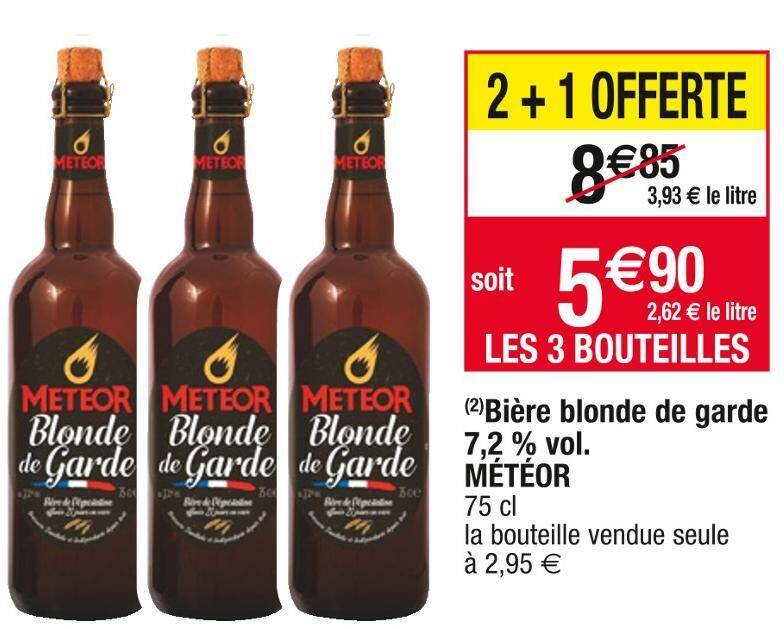 Promo Météor bière blonde de garde 7 2 vol chez Cora