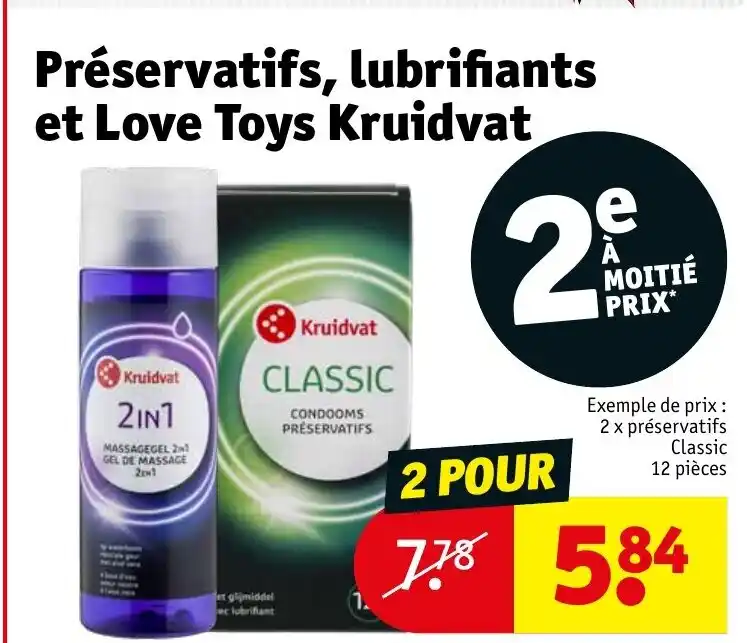 Promo Préservatifs lubrifiants et Love Toys Kruidvat chez Kruidvat