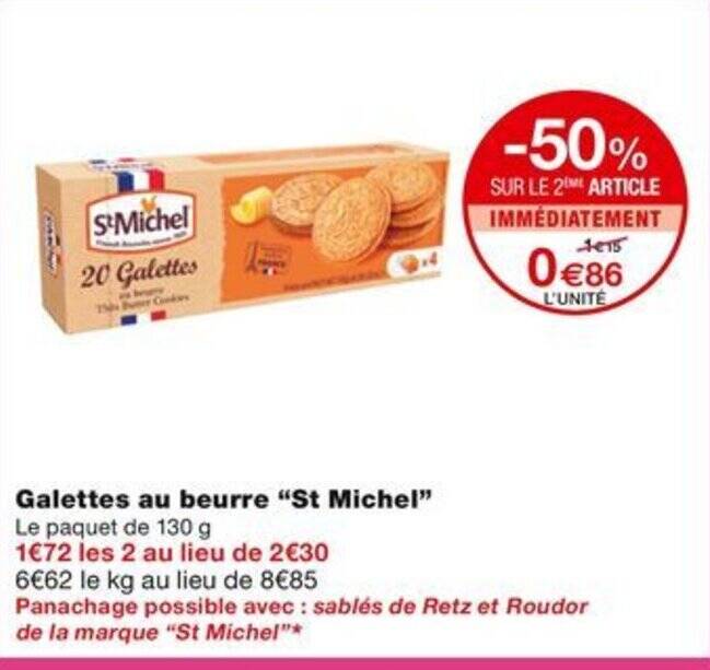 Promo Galettes Au Beurre St Michel Chez Monoprix