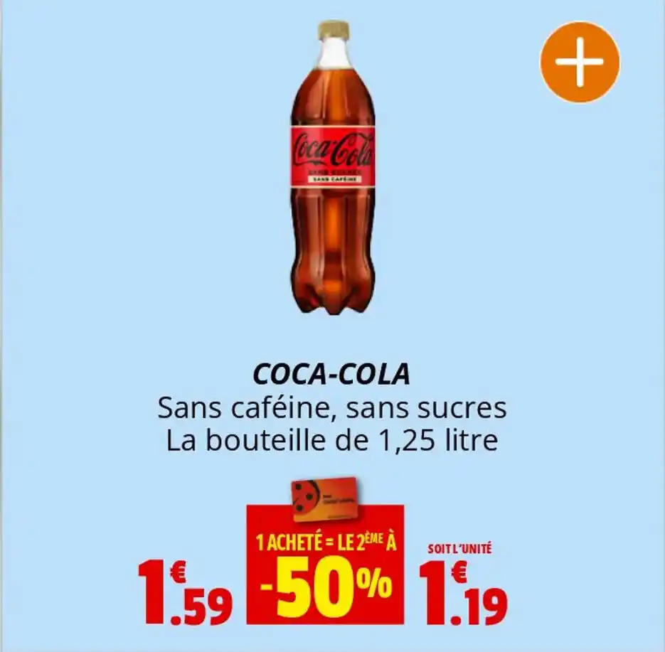 Promo Coca Cola Sans Caf Ine Sans Sucres La Bouteille De Litre