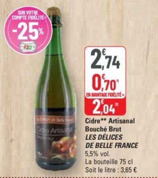 Promo Cidre Artisanal Bouch Brut Les D Lices De Belle France Chez G