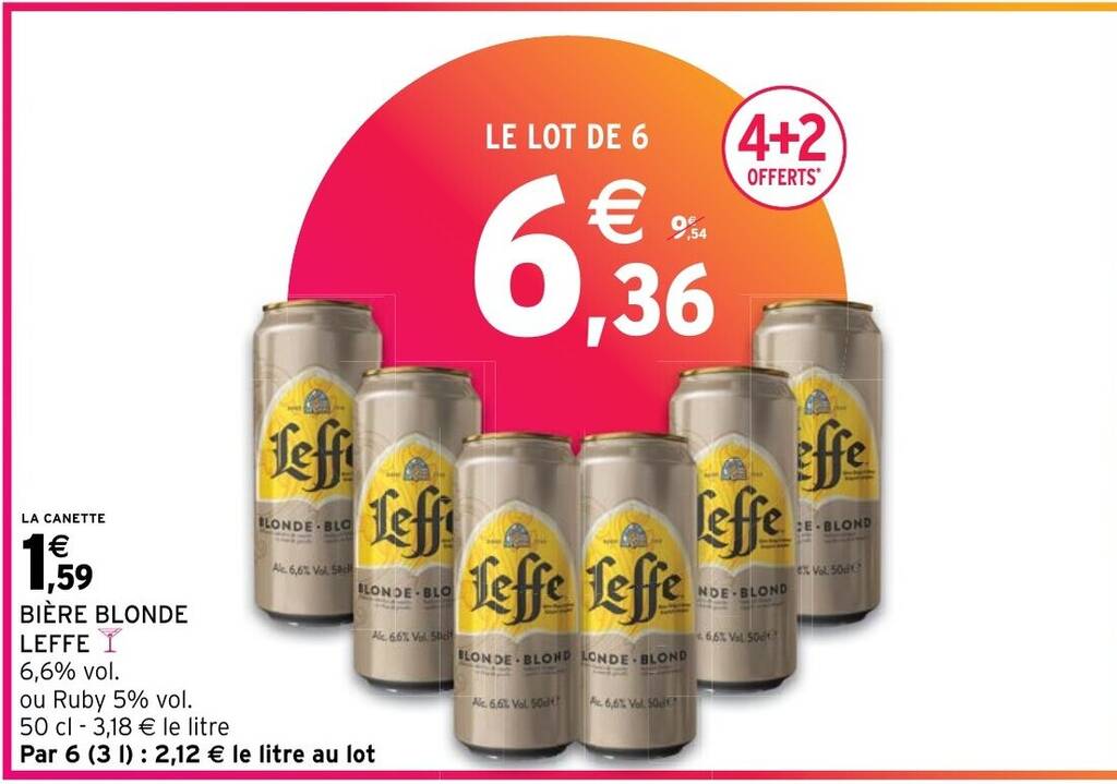 Promo BIÈRE BLONDE LEFFE chez Intermarché Hyper