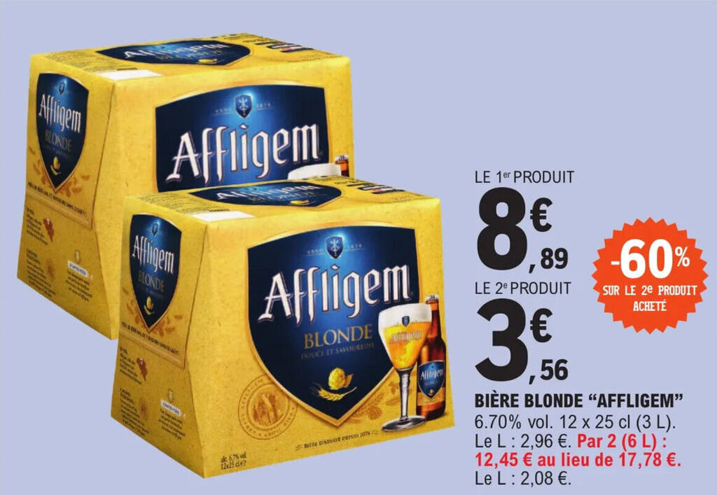 Promo Bi Re Blonde Affligem Chez E Leclerc Express