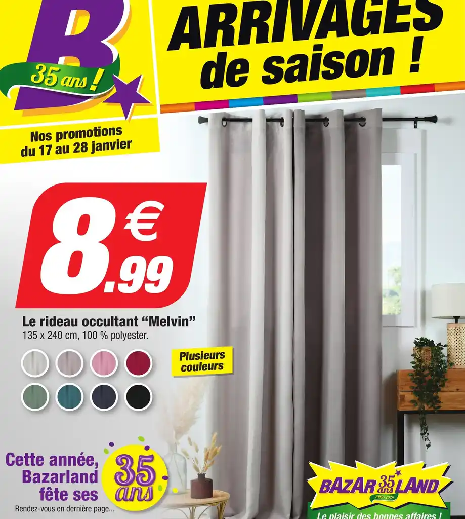 Promo Le Rideau Occultant Melvin Chez Bazarland