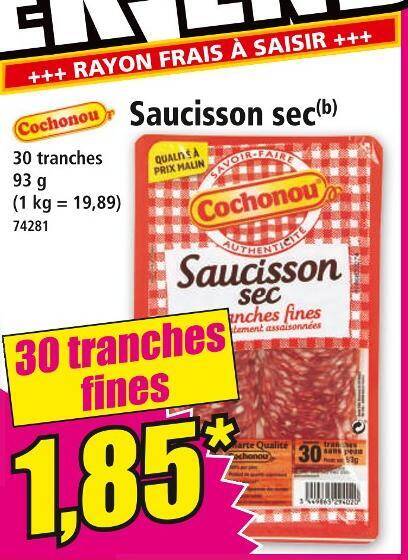 Promo Cochonou Saucisson Sec Chez Norma