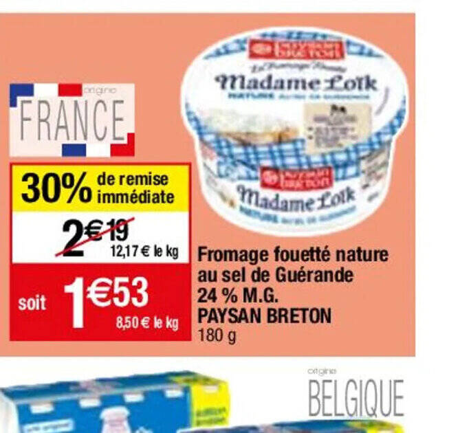 Promo Fromage Fouett Nature Au Sel De Gu Rande Chez Migros