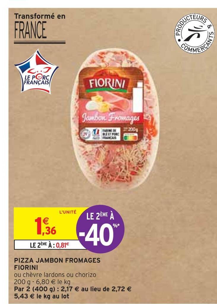 Promo Fiorini Pizza Jambon Fromages Chez Intermarch