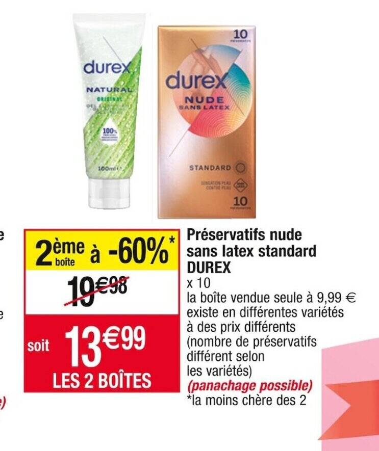 Promo Pr Servatifs Nude Sans Latex Standard Durex Chez Cora