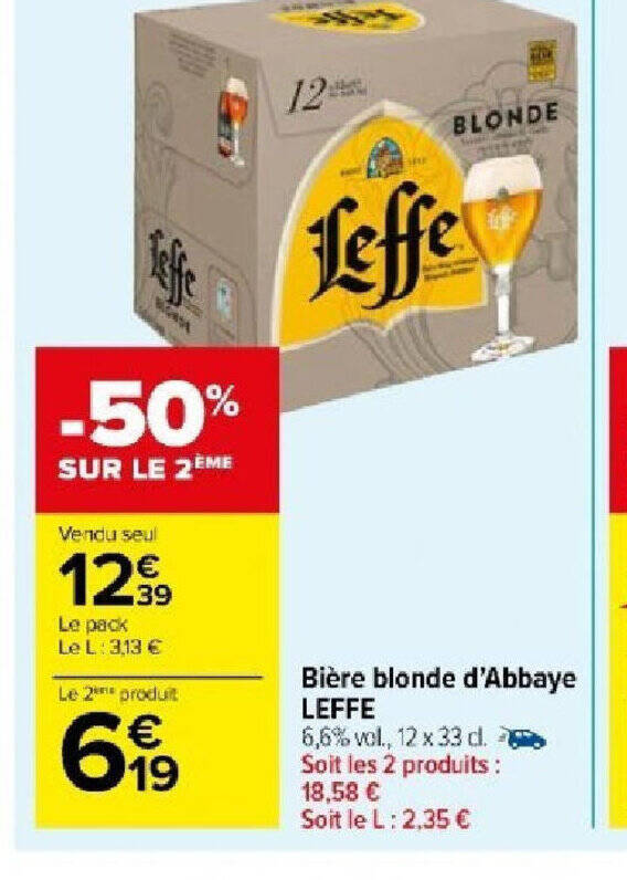 Promo Bi Re Blonde D Abbaye Leffe Chez Carrefour Market